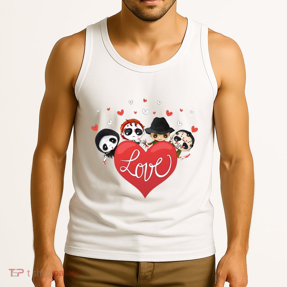 Love Candy Heart Cute Killer Horror Movie Anti Valentine Day Tank Top
