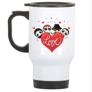 Love Candy Heart Cute Killer Horror Movie Anti Valentine Day Stainless Steel Travel Mug