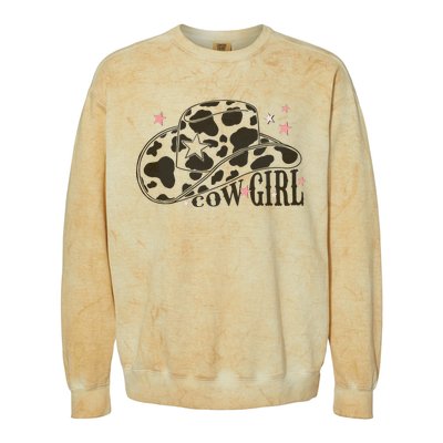 Leopard Cow Hat Howdy Rodeo Horse Texas Western Country Colorblast Crewneck Sweatshirt