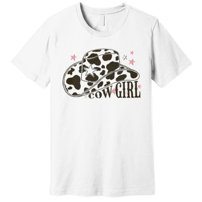 Leopard Cow Hat Howdy Rodeo Horse Texas Western Country Premium T-Shirt