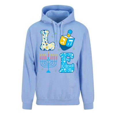 Love Cute Hanukkah Dreidel Menorah Chanukah Jewish Holiday Unisex Surf Hoodie