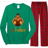 Lilturkey Cute Happy Thanksgiving Long Sleeve Pajama Set