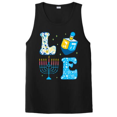 Love Cute Hanukkah Dreidel Menorah Chanukah Jewish Holiday PosiCharge Competitor Tank