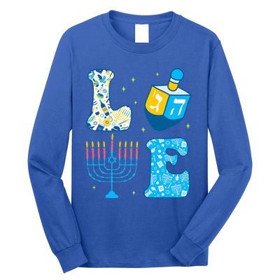 Love Cute Hanukkah Dreidel Menorah Chanukah Jewish Holiday Long Sleeve Shirt