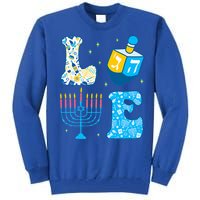 Love Cute Hanukkah Dreidel Menorah Chanukah Jewish Holiday Tall Sweatshirt