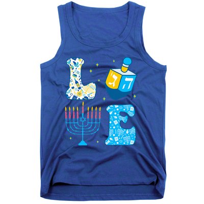 Love Cute Hanukkah Dreidel Menorah Chanukah Jewish Holiday Tank Top