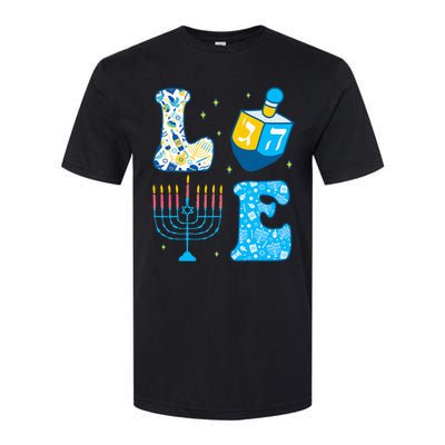 Love Cute Hanukkah Dreidel Menorah Chanukah Jewish Holiday Softstyle CVC T-Shirt