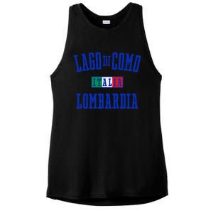 Lake Como Italy Lombardy Ladies PosiCharge Tri-Blend Wicking Tank