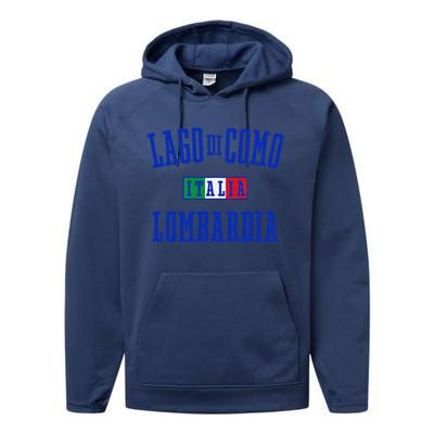 Lake Como Italy Lombardy Performance Fleece Hoodie