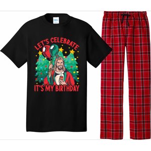 LetS Celebrate ItS My Birthday Funny Christmas Jesus Funny Gift Pajama Set