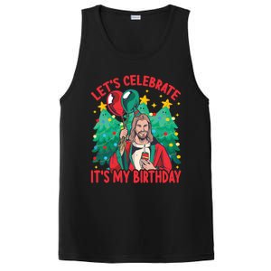 LetS Celebrate ItS My Birthday Funny Christmas Jesus Funny Gift PosiCharge Competitor Tank