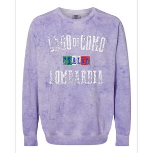 Lake Como Italy Lombardy Distressed Print Colorblast Crewneck Sweatshirt