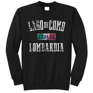 Lake Como Italy Lombardy Distressed Print Sweatshirt