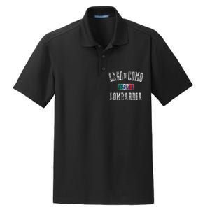 Lake Como Italy Lombardy Distressed Print Dry Zone Grid Polo