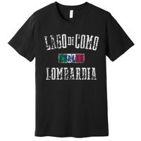 Lake Como Italy Lombardy Distressed Print Premium T-Shirt