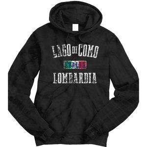 Lake Como Italy Lombardy Distressed Print Tie Dye Hoodie