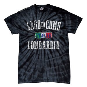 Lake Como Italy Lombardy Distressed Print Tie-Dye T-Shirt