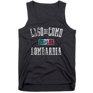 Lake Como Italy Lombardy Distressed Print Tank Top