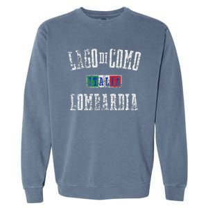 Lake Como Italy Lombardy Distressed Print Garment-Dyed Sweatshirt