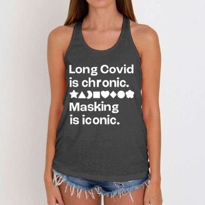 Long Covid Is Chronic Masking Is Iconic Women's Knotted Racerback Tank