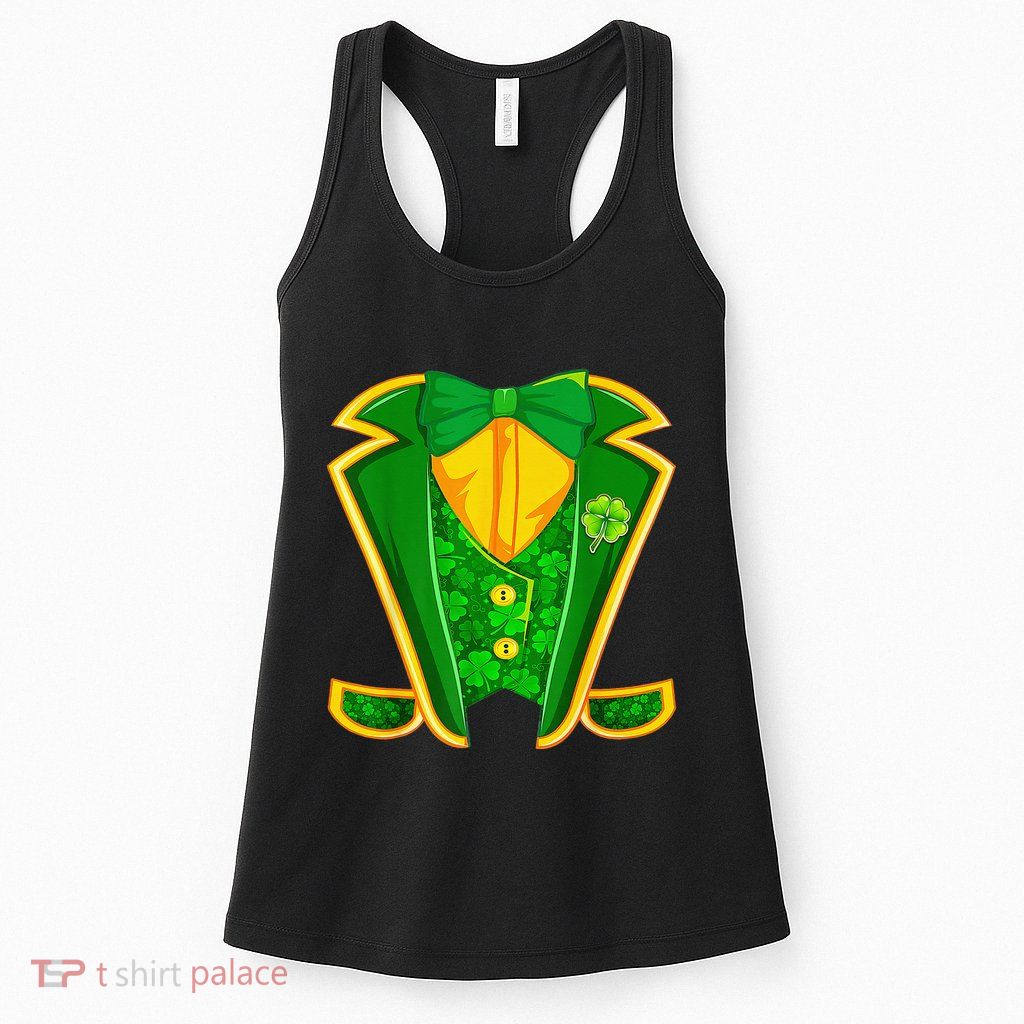 Leprechaun Costume Irish Tuxedo Funny St Patricks Day Womens Tank Top