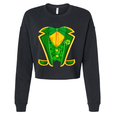Leprechaun Costume Irish Tuxedo Funny St Patricks Day Cropped Pullover Crew