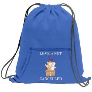 Love Cats In The Box Great Gift Love Is Not Cancelled Gift Sweatshirt Cinch Pack Bag