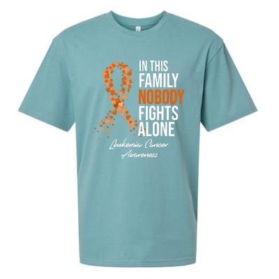 Leukemia Cancer In This Family Nobody Fights Alone Sueded Cloud Jersey T-Shirt