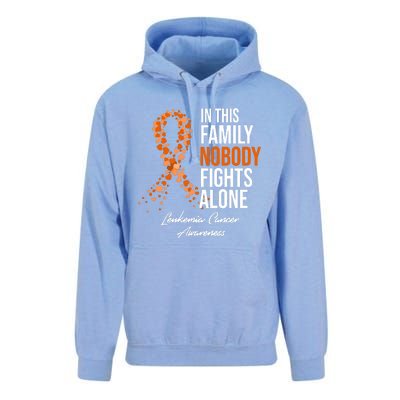 Leukemia Cancer In This Family Nobody Fights Alone Unisex Surf Hoodie