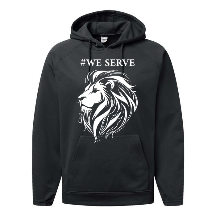 Lions Club International We Serve Lions Performance Fleece Hoodie