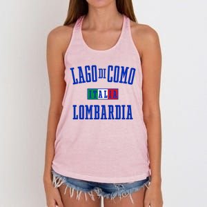 Lake Como Italy Lombardy Women's Knotted Racerback Tank