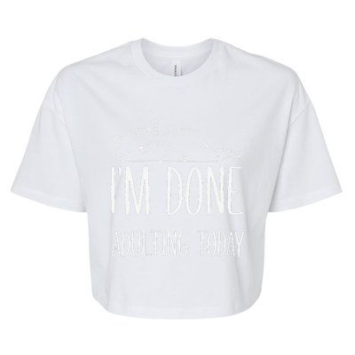 Lazy Cat Im Done Adulting Today Funny Cats Lover Meme Bella+Canvas Jersey Crop Tee