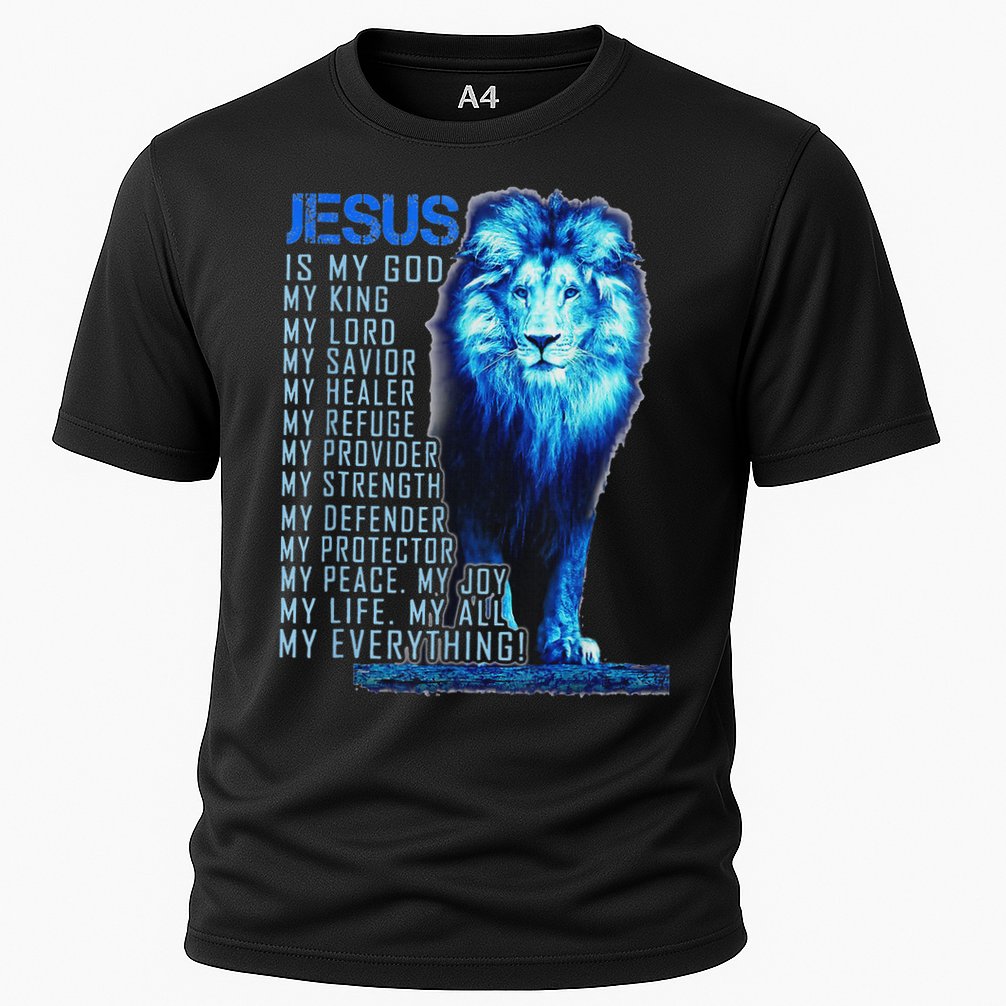 Lion Christian Jesus Is My God King Lord And Savior Cooling Performance Crew T-Shirt