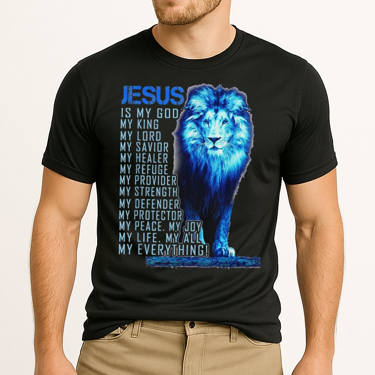 Lion Christian Jesus Is My God King Lord And Savior Cooling Performance Crew T-Shirt