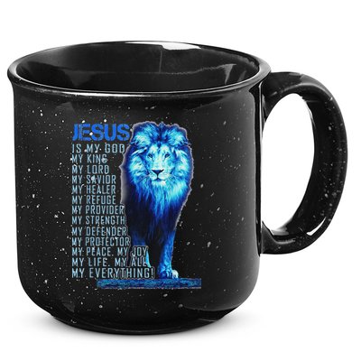 Lion Christian Jesus Is My God King Lord And Savior 15oz Campfire Ceramic Mug
