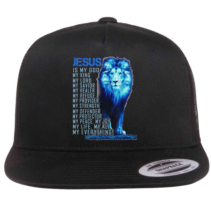 Lion Christian Jesus Is My God King Lord And Savior Flatbill Hat