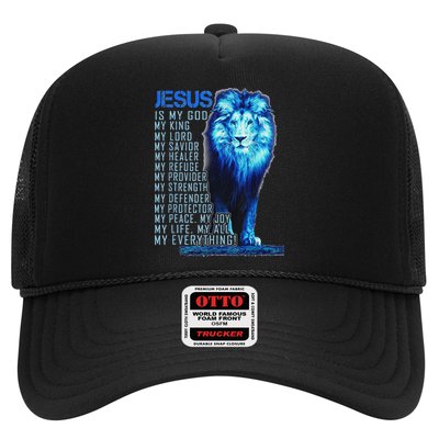 Lion Christian Jesus Is My God King Lord And Savior Trucker Hat