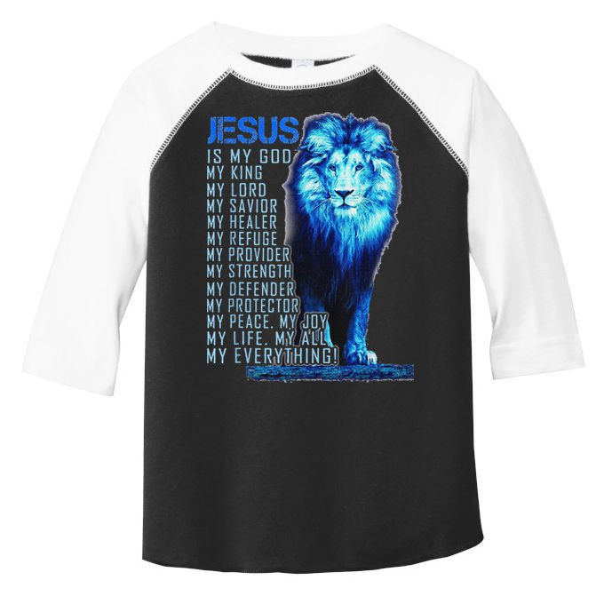 Lion Christian Jesus Is My God King Lord And Savior Toddler Fine Jersey T-Shirt