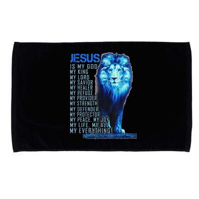 Lion Christian Jesus Is My God King Lord And Savior Microfiber Hand Towel