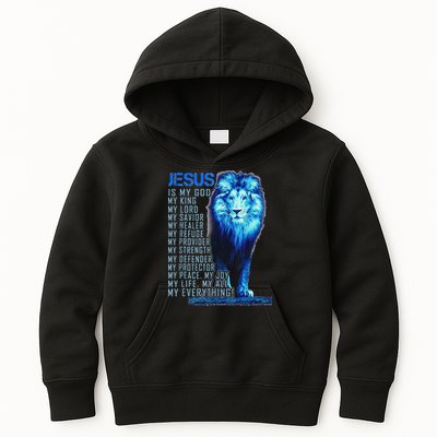 Lion Christian Jesus Is My God King Lord And Savior Kids Hoodie