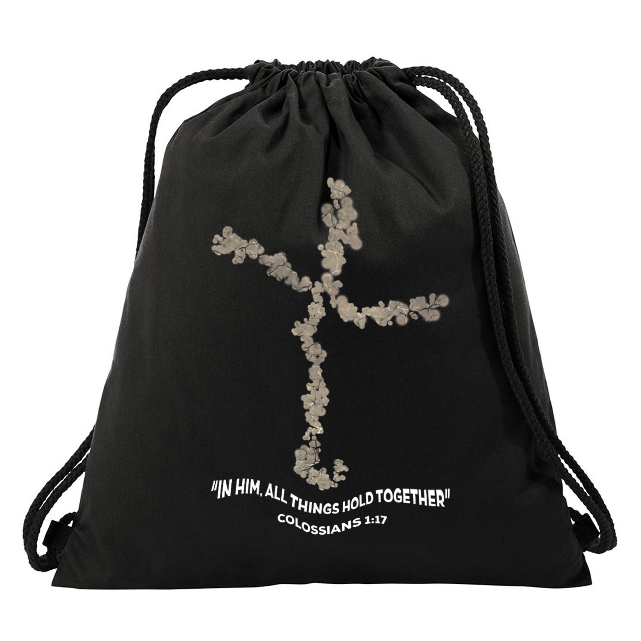 Laminin Christian Jesus Cross Drawstring Bag