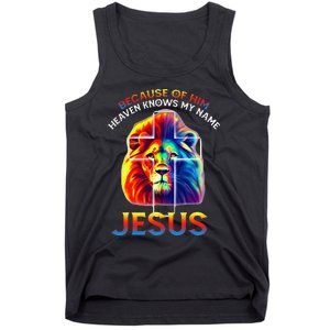 Lion Cross Jesus Christian Lord God Believer Tank Top