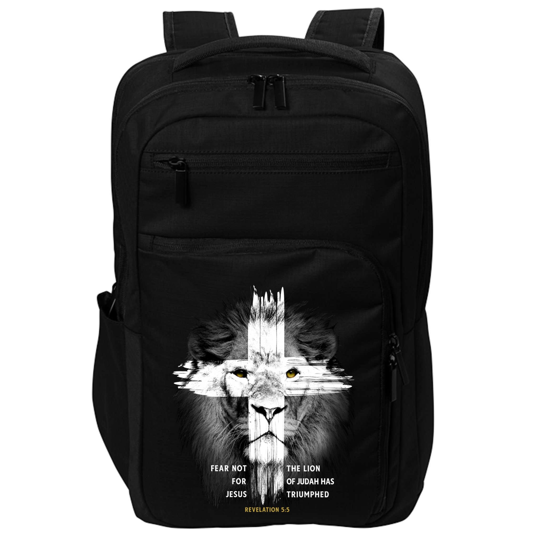 Lion Cross Jesus Christian Lord God Believer Gift Impact Tech Backpack