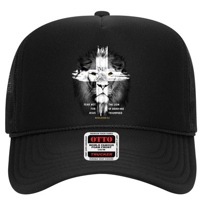 Lion Cross Jesus Christian Lord God Believer Gift Trucker Hat