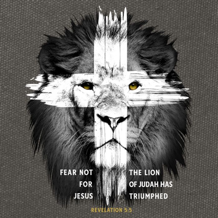 Lion Cross Jesus Christian Lord God Believer Gift Cotton Canvas Backpack
