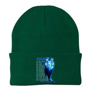 Lion Christian Jesus Is My God King Lord And Savior Knit Cap Winter Beanie