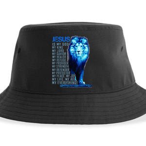 Lion Christian Jesus Is My God King Lord And Savior Sustainable Bucket Hat