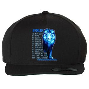 Lion Christian Jesus Is My God King Lord And Savior Wool Snapback Cap