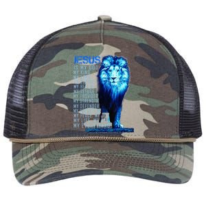 Lion Christian Jesus Is My God King Lord And Savior Retro Rope Trucker Hat Cap