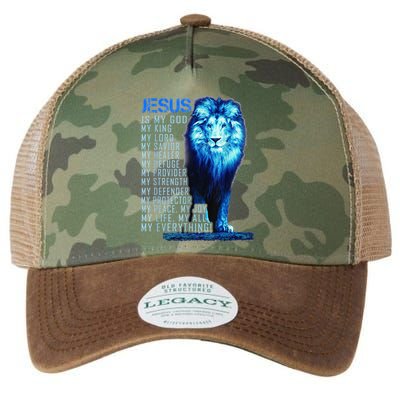 Lion Christian Jesus Is My God King Lord And Savior Legacy Tie Dye Trucker Hat